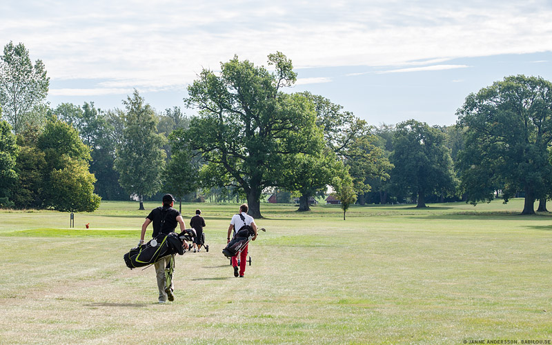 Babilou tar kort på en golfbana